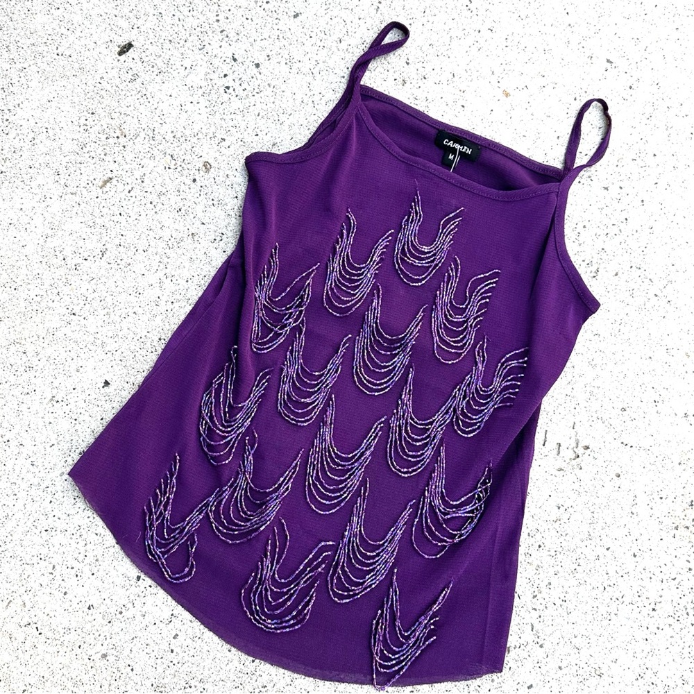 Carmen Bedazzled Sheer Top